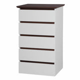 White Mid-Century Modern 5-Drawer Dresser
