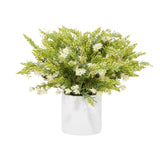 White Plastic and Ceramic Natural Artificial Foliage 21 x 32 x 32 In - 32 x 32 x 21