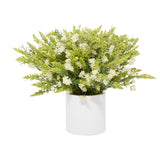 White Plastic and Ceramic Natural Artificial Foliage 21 x 32 x 32 In - 32 x 32 x 21
