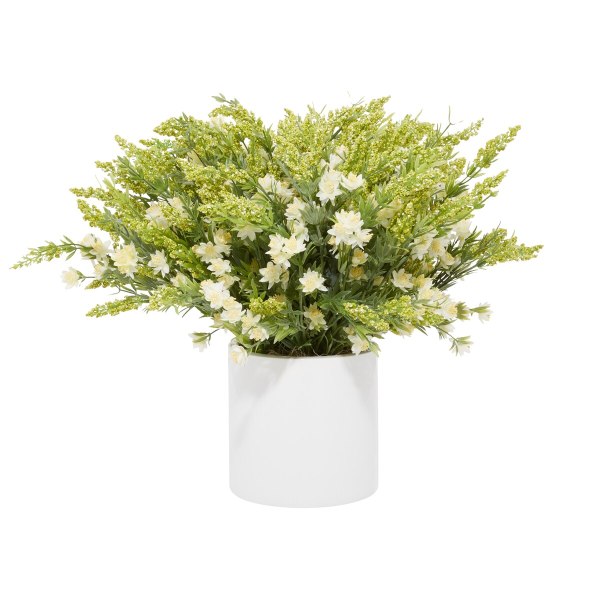 White Plastic and Ceramic Natural Artificial Foliage 21 x 32 x 32 In - 32 x 32 x 21