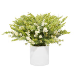 White Plastic and Ceramic Natural Artificial Foliage 21 x 32 x 32 In - 32 x 32 x 21