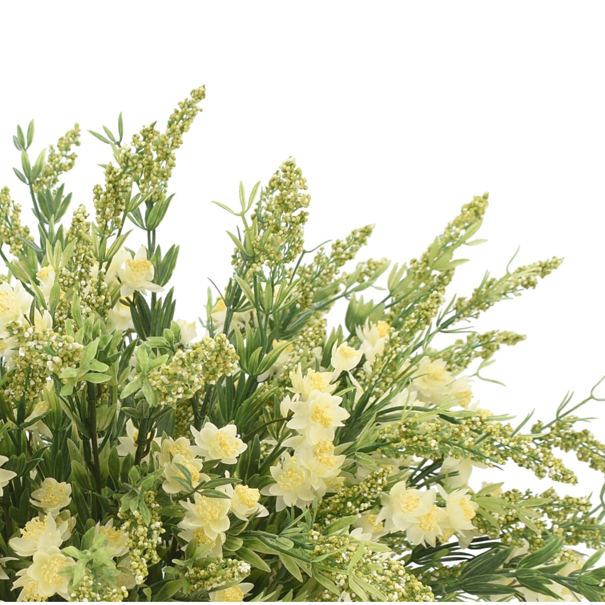 White Plastic and Ceramic Natural Artificial Foliage 21 x 32 x 32 In - 32 x 32 x 21