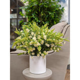 White Plastic and Ceramic Natural Artificial Foliage 21 x 32 x 32 In - 32 x 32 x 21