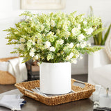 White Plastic and Ceramic Natural Artificial Foliage 21 x 32 x 32 In - 32 x 32 x 21
