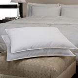 White Plush-top Medium-Density Goose Feather Pillows (Set of 2)