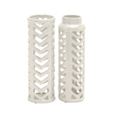 White Polished Ceramic Vase 2 Assorted