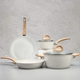 White Pots and Pans Set Non Stick, Ceramic Cookware Set Kitchen Cooking Sets Induction Pot and Pan w/Frying Pans
