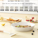 White Pots and Pans Set Non Stick, Ceramic Cookware Set Kitchen Cooking Sets Induction Pot and Pan w/Frying Pans