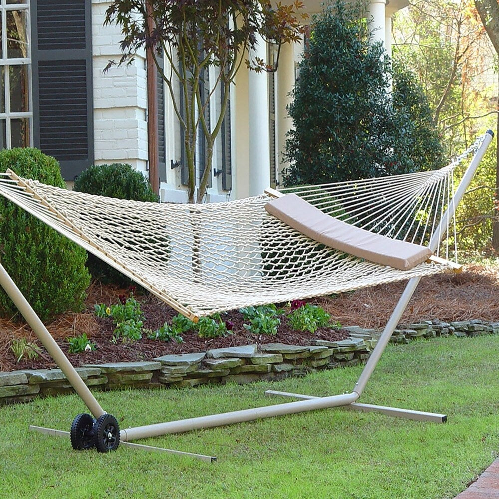 White Rope Hammock with Pillow