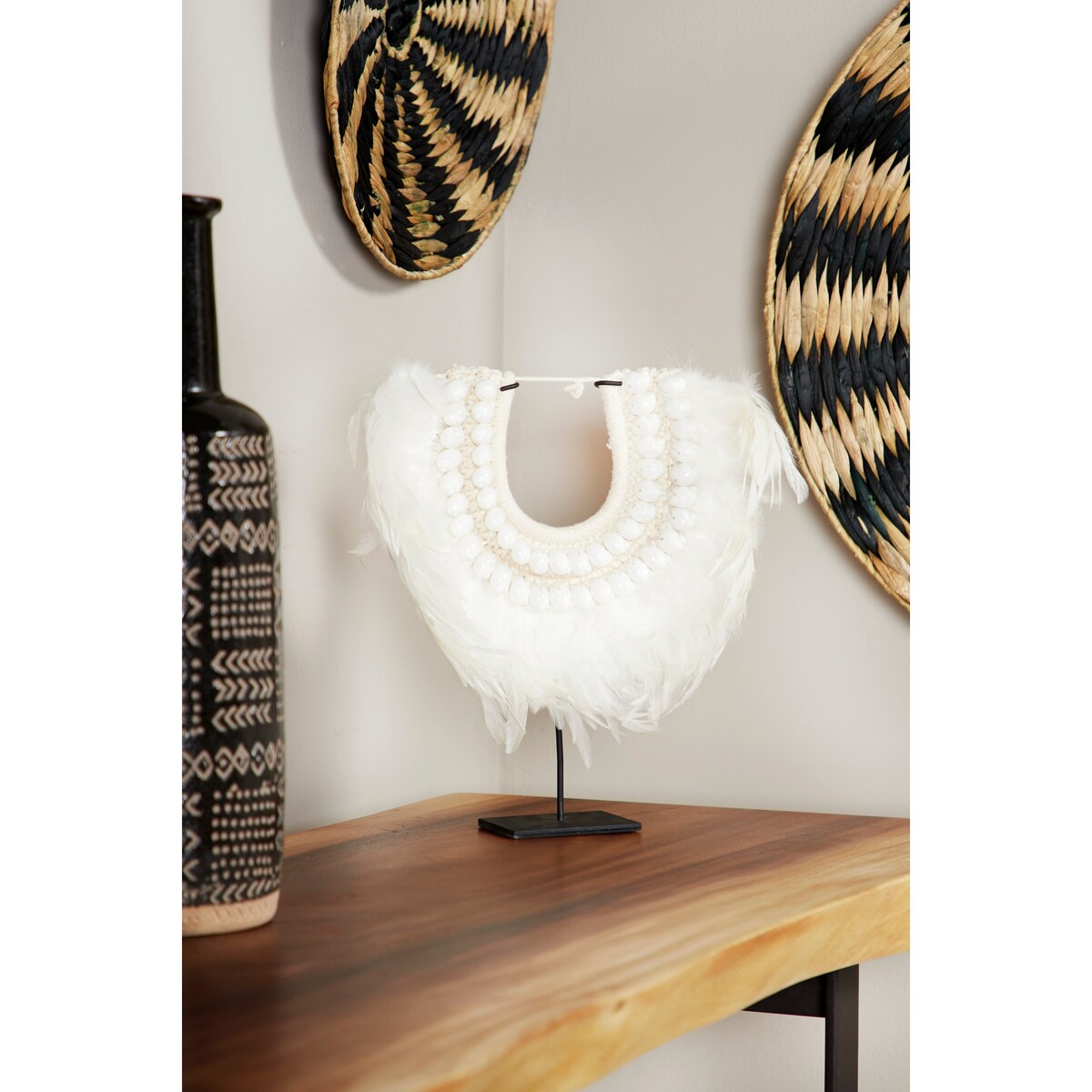 White Shell Eclectic Sculpture Birds 13 x 12 x 4 - 12 x 4 x 13