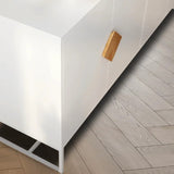 White Sideboard with 4 Doors Televison Table Entryway Cupboard Furniture, Storage Cabinet for Kitchen Buffet