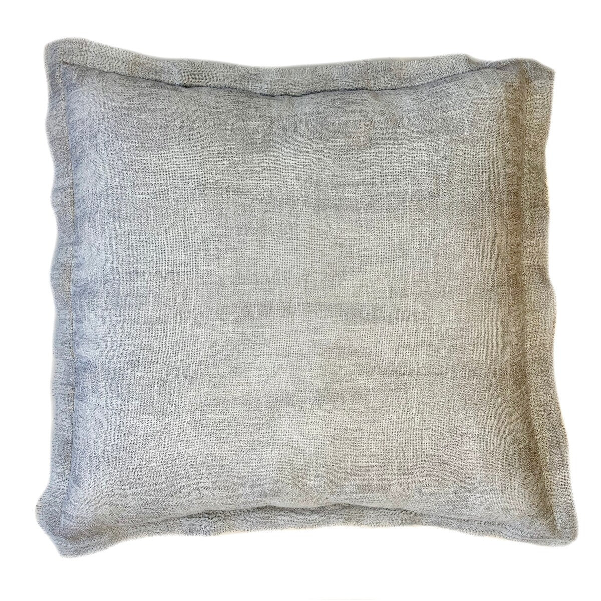 Jiti White Solid Color Rustic Velvet Handmade Down Pillow - 20 x 20