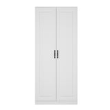 White Storage Cabinet: Kitchen Pantry, Buffet, Large 72.2"H Bookshelf