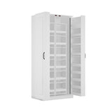 White Storage Cabinet: Kitchen Pantry, Buffet, Large 72.2"H Bookshelf