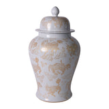 White Temple Jar Gold Kylin - 26H