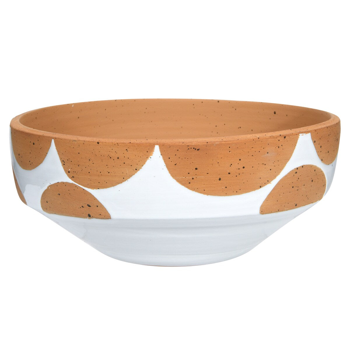 White Terra-cotta Pot with Dots