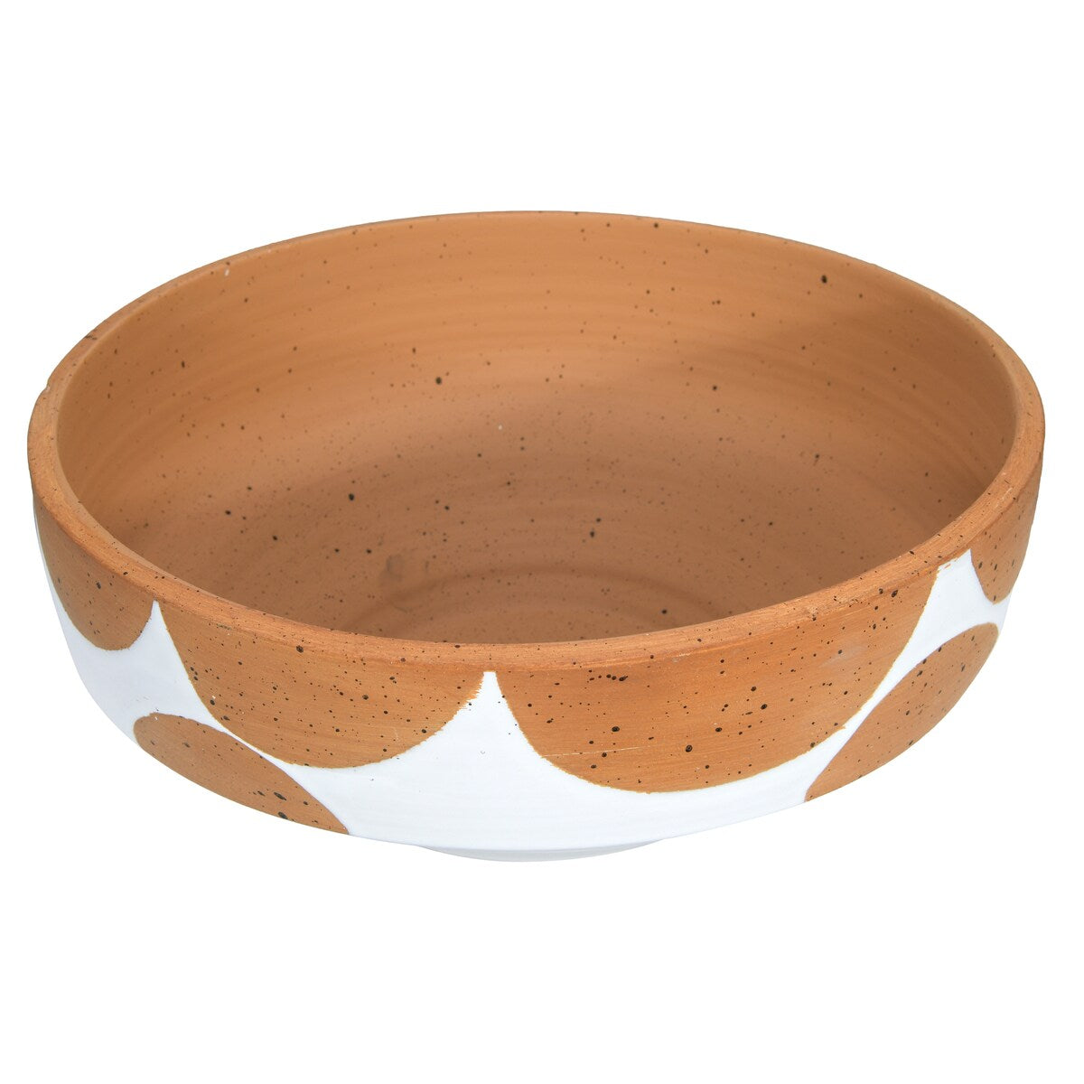 White Terra-cotta Pot with Dots