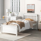 White Twin SizeModern Bed with Nightstand, Ideal for Kids, Teens, and Adults, Sturdy Construction, No Box Spring Needed