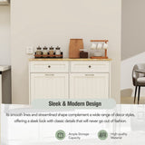 White Two Drawers and Two-Compartment Tilt-Out Trash Cabinet,itchen Trash Cabinet