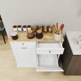 White Two Drawers and Two-Compartment Tilt-Out Trash Cabinet,itchen Trash Cabinet