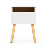 White Versatile Nightstand, Bedroom End Table with Drawer, Storage Shelf, Side Table for Home & Office
