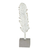 White Washed Feather on Stand Large