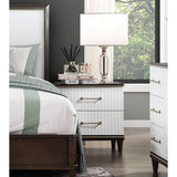 White and Cherry Finish 3pc Bedroom Set Bed Chest Nightstand