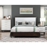 White and Cherry Finish 3pc Bedroom Set Bed Chest Nightstand