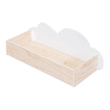 White and Pink Twin Size Bed with Clouds Crescent Moon Decor and 2 Drawers
