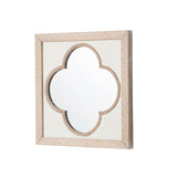 Whitewash Natural Tan 20-inch Quatrefoil Wall Mirror