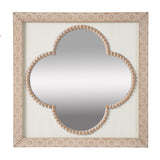 Whitewash Natural Tan 20-inch Quatrefoil Wall Mirror