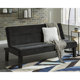 Whiting Black Flip Flop Armless Sofa