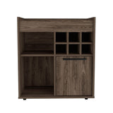 Whitlock 6-Bottle 2-Shelf Bar Cabinet Dark Walnut And Smokey Oak