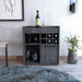Whitlock 6-Bottle 2-Shelf Bar Cabinet Dark Walnut And Smokey Oak