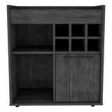 Whitlock 6-Bottle 2-Shelf Bar Cabinet Dark Walnut And Smokey Oak