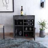 Whitlock 6-Bottle 2-Shelf Bar Cabinet Dark Walnut And Smokey Oak