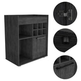 Whitlock 6-Bottle 2-Shelf Bar Cabinet Dark Walnut And Smokey Oak