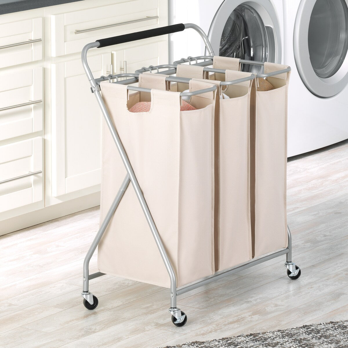 Whitmor 3-Bag Rolling Laundry Sorter