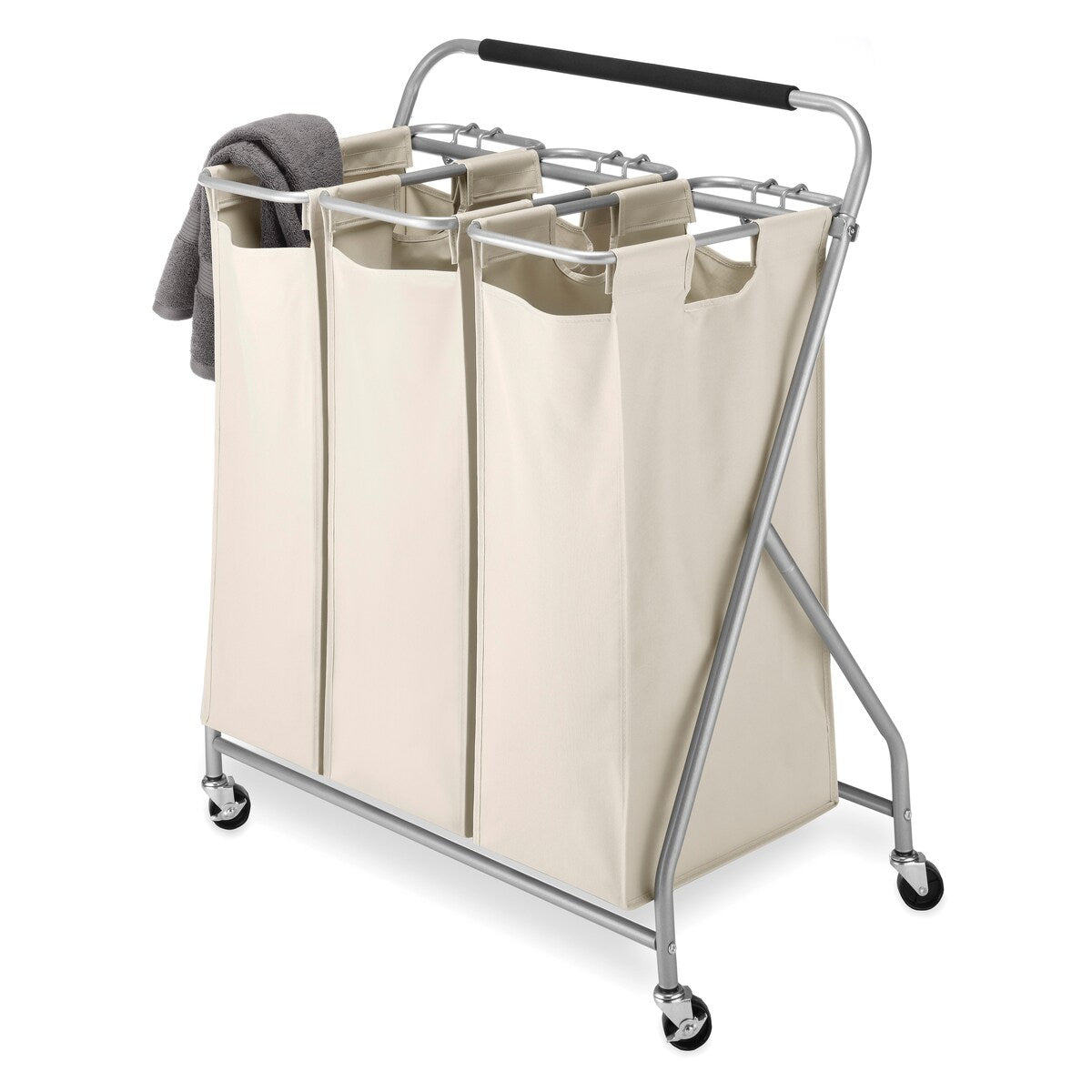 Whitmor 3-Bag Rolling Laundry Sorter