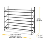 Whitmor 4-Tier Adjustable Shoe Rack - Gunmetal Gray