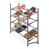 Whitmor 4-Tier Adjustable Shoe Rack - Gunmetal Gray