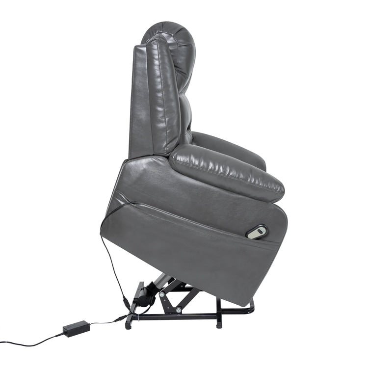Deluxe Adjustable Power Lift Recliner Chair for Elderly Faux Leather Electric Recliner Split-Back Chair
