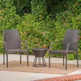 Whitney Outdoor 3-Piece Wicker Stacking Chair Chat Set by Christopher Knight Home