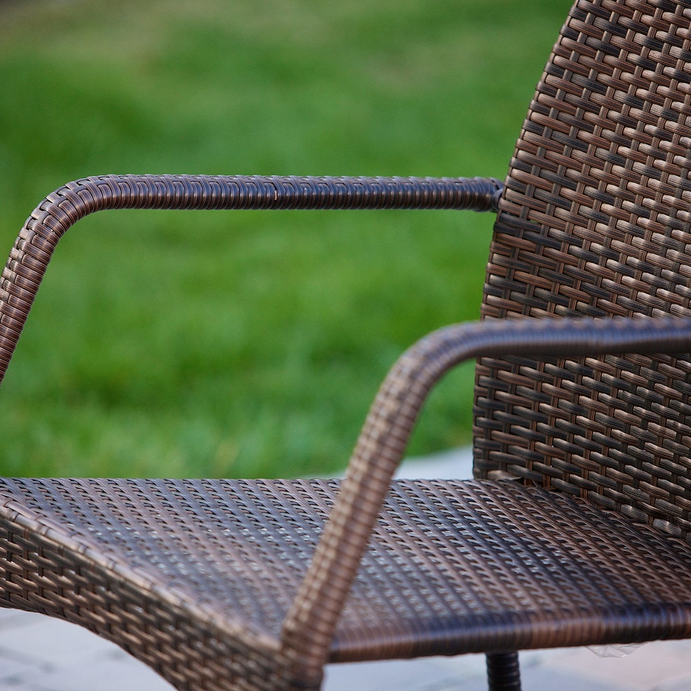 Whitney Outdoor 3-Piece Wicker Stacking Chair Chat Set by Christopher Knight Home