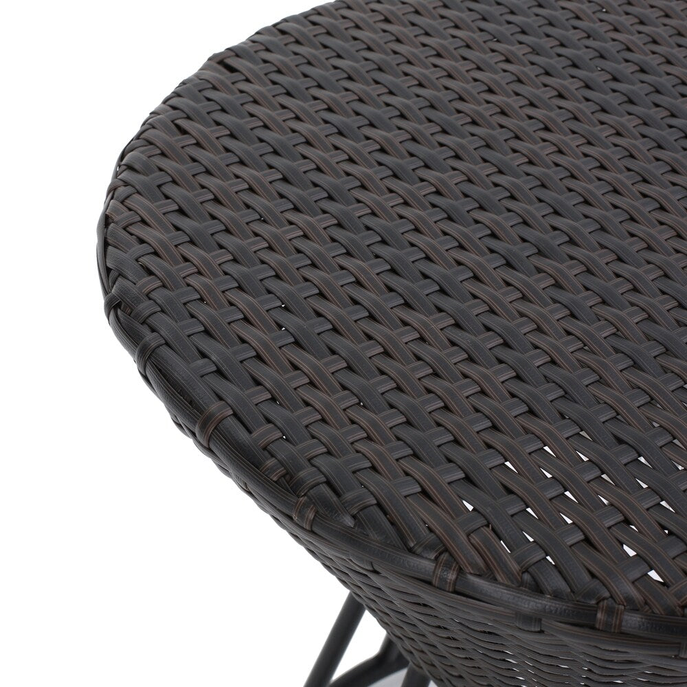 Whitney Outdoor 3-Piece Wicker Stacking Chair Chat Set by Christopher Knight Home