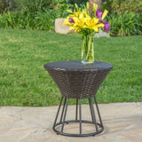 Whitney Outdoor 3-Piece Wicker Stacking Chair Chat Set by Christopher Knight Home