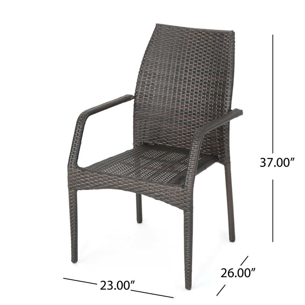 Whitney Outdoor 3-Piece Wicker Stacking Chair Chat Set by Christopher Knight Home
