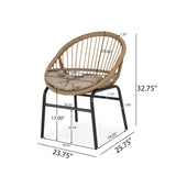 Whitten Outdoor Outdoor Wicker Dining Chairs with Cushion (Set of 2) by Christopher Knight Home