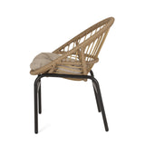 Whitten Outdoor Outdoor Wicker Dining Chairs with Cushion (Set of 2) by Christopher Knight Home