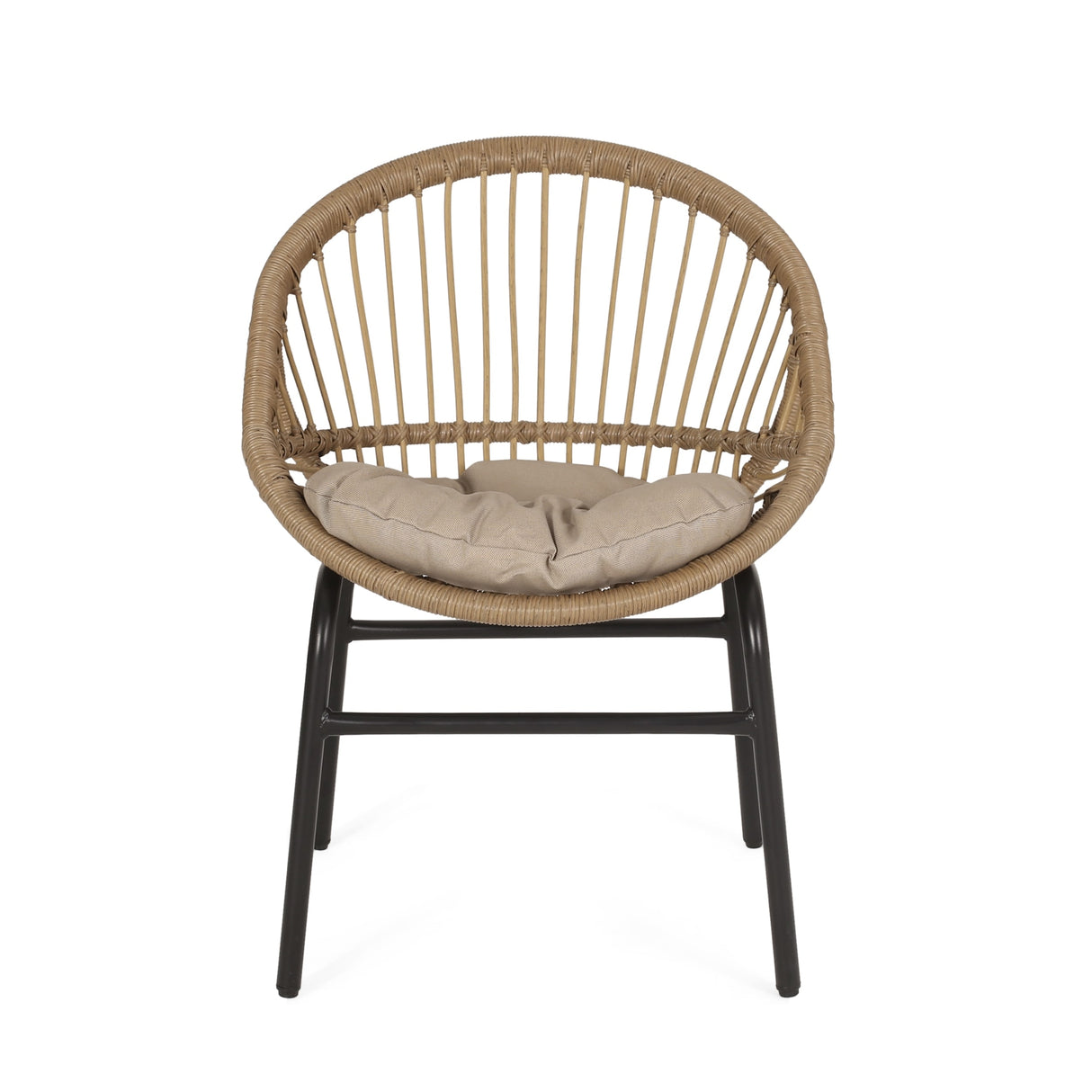 Whitten Outdoor Outdoor Wicker Dining Chairs with Cushion (Set of 2) by Christopher Knight Home